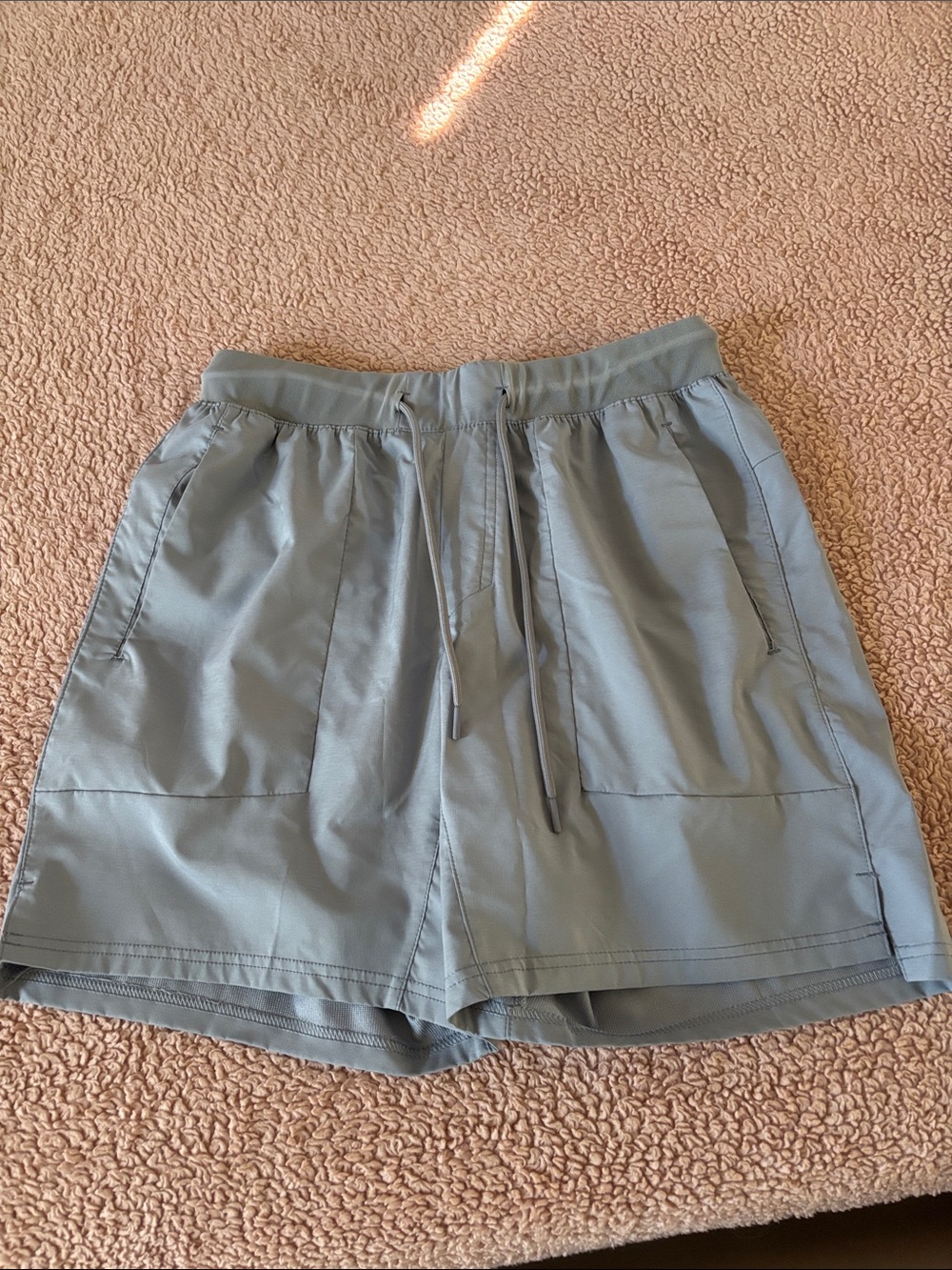 Apana Dusty Blue Athletic Shorts with Drawstring